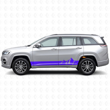 Mountains Wide Stripes Side Vinyl Decal for Jeep Commander Meridian 2021+_2