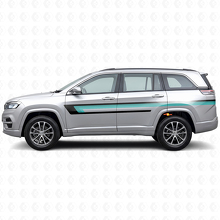 Triple Stripes Door Side Vinyl Decal for Jeep Commander Meridian 2021+_2