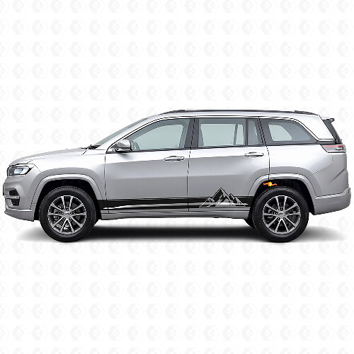 Mountains Style Stripes Side Vinyl Decal for Jeep Commander Meridian 2021_1