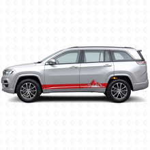 Mountains Style Stripes Side Vinyl Decal for Jeep Commander Meridian 2021_3