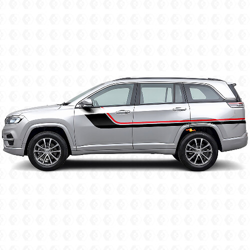 Twin Stripes Side Vinyl Decal for Jeep Commander Meridian 2021+_1