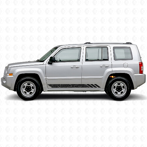 Topographic Style Stripes Side Vinyl Decal for Jeep Patriot 2007-2017_1