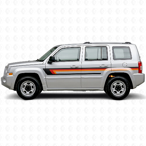 Triple Stripes Door Side Vinyl Decal for Jeep Patriot 2007-2017