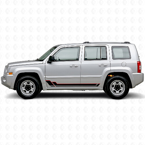 Twin Stripes Rocker Panel Vinyl Decal for Jeep Patriot 2007-2017