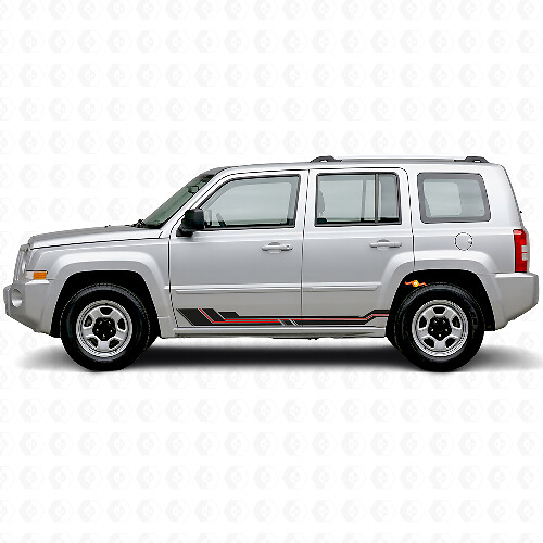 Curved Lines Rocker Panel Vinyl Decal for Jeep Patriot 2007-2017_1