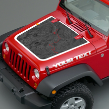 Topographic Map Style Hood Vinyl Decal for Jeep Wrangler TJ LJ JK Unlimited 2