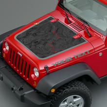 Topographic Map Style Hood Vinyl Decal for Jeep Wrangler TJ LJ JK Unlimited 3