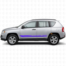 Checkered Curved Side Stripes Vinyl Decal for Jeep Compass 2007-2016_2