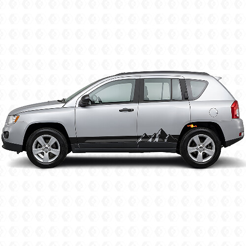 Mountains Wide Stripes Side Vinyl Decal for Jeep Compass 2007-2016_1