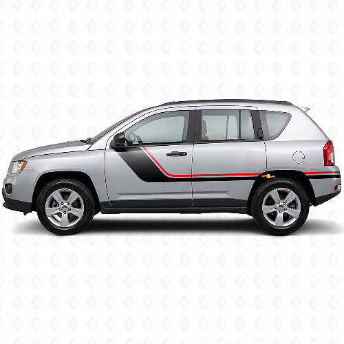 Twin Stripes Side Vinyl Decal for Jeep Compass 2007-2016_1