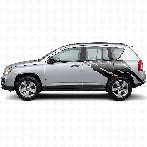 Mud Splash Graphic Rear Side Vinyl Decal for Jeep Compass 2007-2016