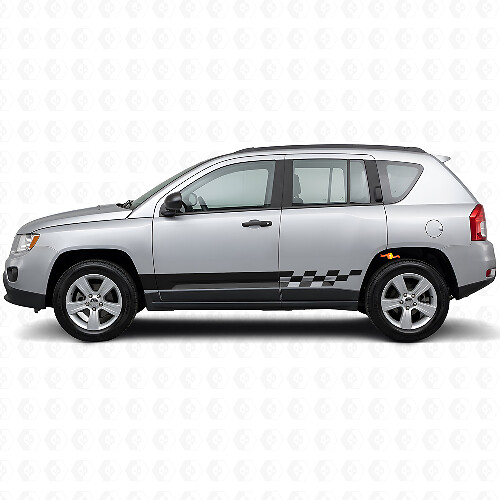 Checkered Stripes Side Vinyl Decal for Jeep Compass 2007-2016