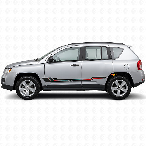 Curved Lines Rocker Panel Vinyl Decal for Jeep Compass 2007-2016