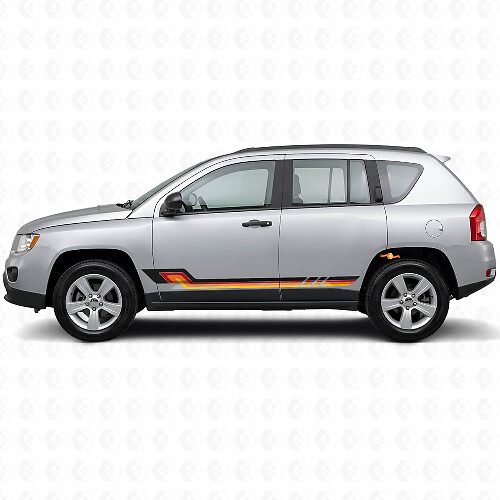 Vintage Style Side Stripes Vinyl Decal for Jeep Compass 2007-2016