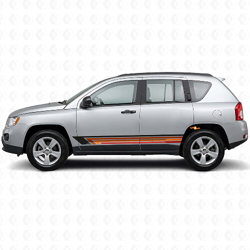 Vintage Straight Stripes Side Vinyl Decal for Jeep Compass 2007-2016 