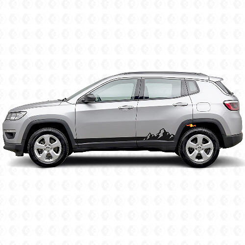 Mountains Thin Stripes Side Vinyl Decal for Jeep Compass 2016+