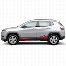 Mountains Thin Stripes Side Vinyl Decal for Jeep Compass 2016+_3