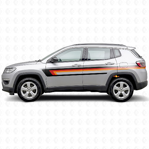 Triple Stripes Door Side Vinyl Decal for Jeep Compass 2016+
