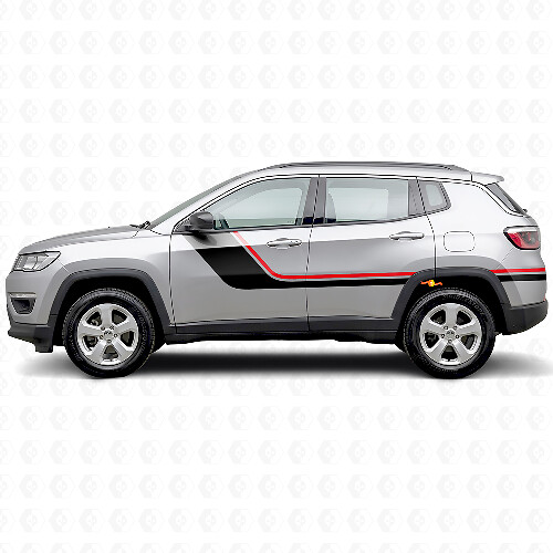 Twin Stripes Side Vinyl Decal for Jeep Compass 2016+