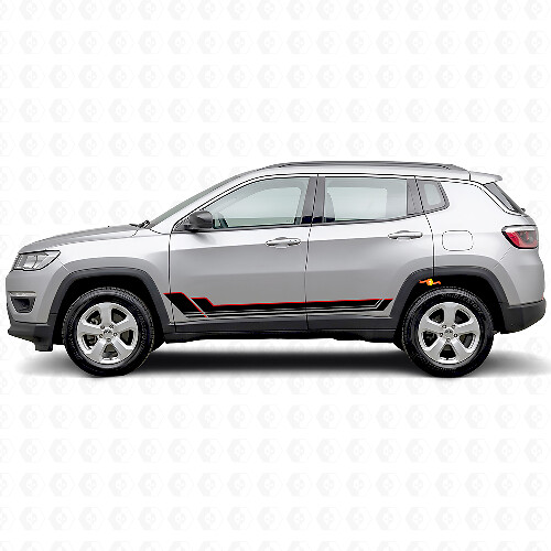 Twin Stripes Rocker Panel Vinyl Decal for Jeep Compass 2016+
