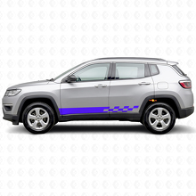 Checkered Stripes Side Vinyl Decal for Jeep Compass 2016+_2