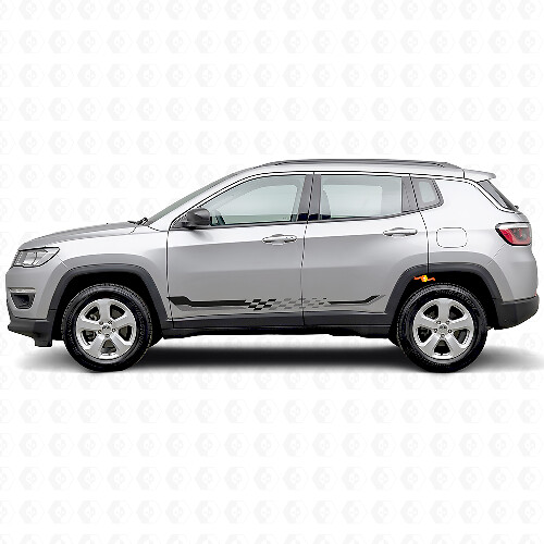 Checkered Flag Side Stripes Vinyl Decal for Jeep Compass 2016+