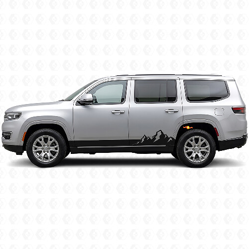 Mountains Thin Stripes Side Vinyl Decal for Jeep Wagoneer 2022+_1