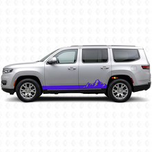 Mountains Thin Stripes Side Vinyl Decal for Jeep Wagoneer 2022+_2