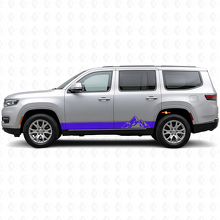 Mountains Style Stripes Side Vinyl Decal for Jeep Wagoneer 2022+_2