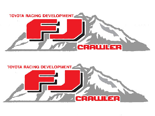TRD-Style FJ Crawler Mountain Side Vinyl Decal Pair for Toyota FJ Cruiser