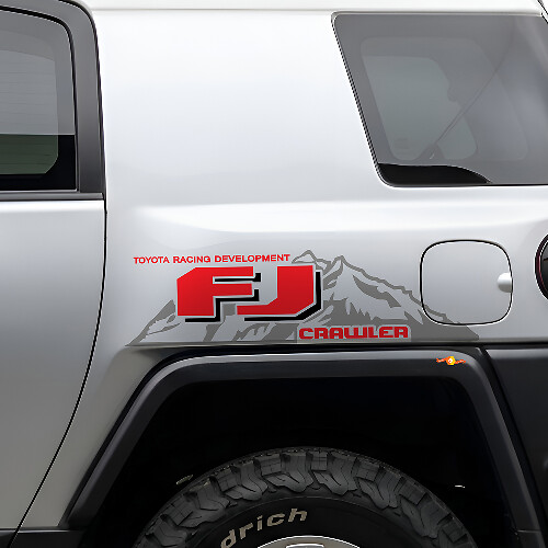 TRD-Style FJ Crawler Mountain Side Vinyl Decal Pair for Toyota FJ Cruiser