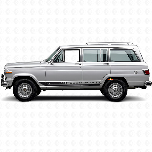 Checkered Curved Side Stripes Vinyl Decal for Jeep Wagoneer 1963-1991_1
