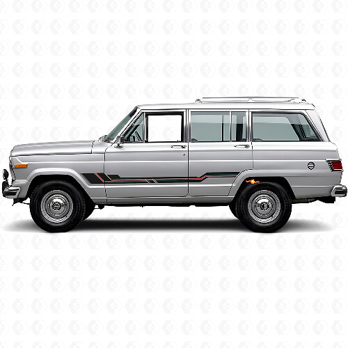 Curved Lines Rocker Panel Vinyl Decal for Jeep Wagoneer 1963-1991_1
