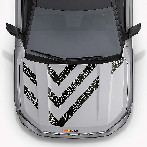 Topographic Style Hood Stripes Vinyl Decal for Jeep Compass 2026_1