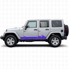 Mountains Thin Stripes Side Vinyl Decal for Jeep Wrangler JK 2007-2018_2