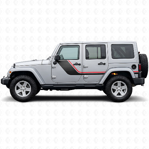 Twin Stripes Side Vinyl Decal for Jeep Wrangler JK 2007-2018