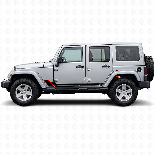Twin Stripes Rocker Panel Vinyl Decal for Jeep Wrangler JK 2007-2018