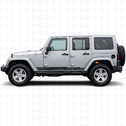 Intertwined Stripes Side Vinyl Decal for Jeep Wrangler JK 2007-2018