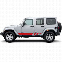 Checkered Stripes Side Vinyl Decal for Jeep Wrangler JK 2007-2018_3