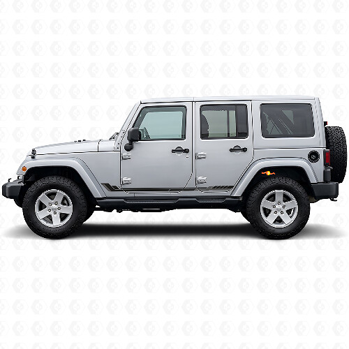 Racing Style Side Stripes Vinyl Decal for Jeep Wrangler JK 2007-2018