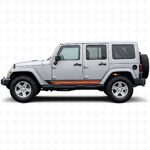 Vintage Straight Stripes Side Vinyl Decal for Jeep Wrangler JK 2007-2018