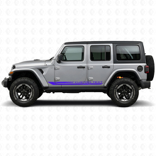 Checkered Curved Side Stripes Vinyl Decal for Jeep Wrangler JL 2018+_2
