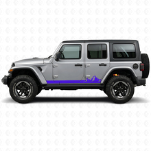 Mountains Thin Stripes Side Vinyl Decal for Jeep Wrangler JL 2018+_2