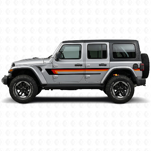 Triple Stripes Door Side Vinyl Decal for Jeep Wrangler JL 2018+