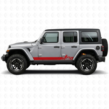 Mountains Style Stripes Side Vinyl Decal for Jeep Wrangler JL 2018+_3