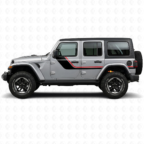 Twin Stripes Side Vinyl Decal for Jeep Wrangler JL 2018+