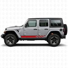 Checkered Stripes Side Vinyl Decal for Jeep Wrangler JL 2018+_3