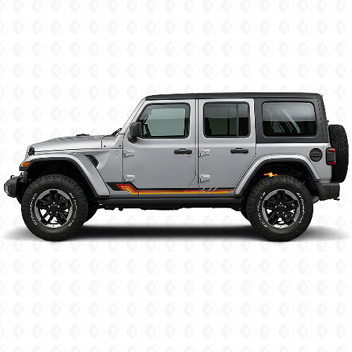Vintage Style Side Stripes Vinyl Decal for Jeep Wrangler JL 2018+
