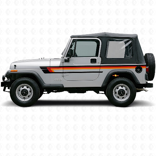 Triple Stripes Door Side Vinyl Decal for Jeep Wrangler YJ 1987-1995