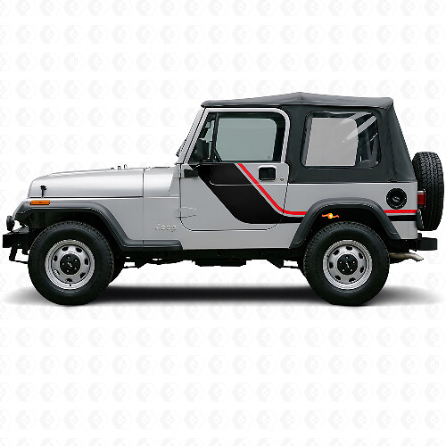 Twin Stripes Side Vinyl Decal for Jeep Wrangler YJ 1987-1995